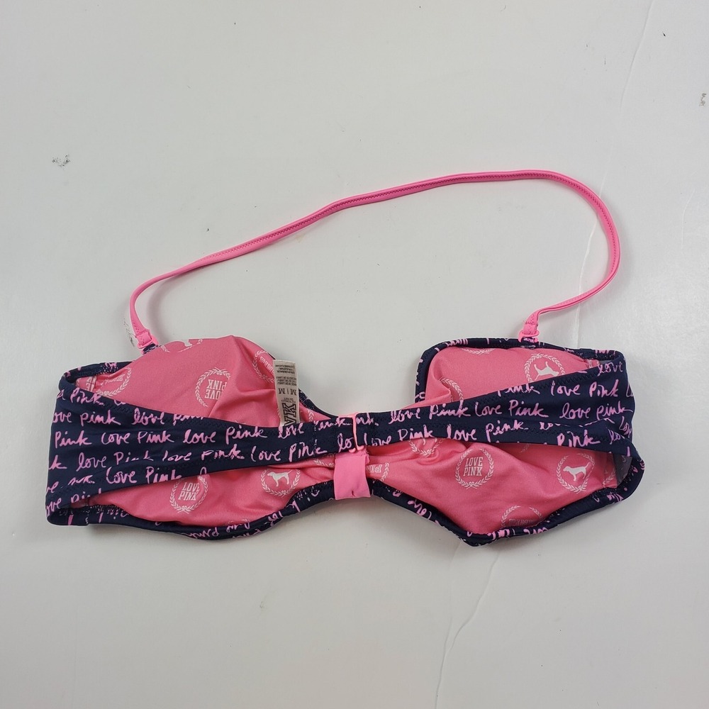 Victoria's Secret women Bikini Halter Swimsuit Top Love Pink Medium - Picture 2 of 7